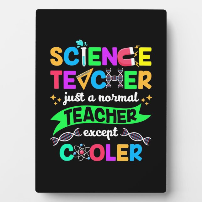 Plaque Photo Cool enseignant en sciences (Devant)