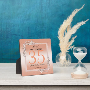 Plaque Photo Coral Gem & Parties scintillant 35e anniversaire d