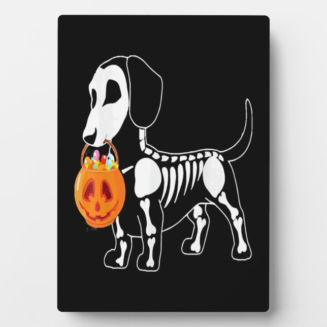 Plaque Photo Costume de chien d'Halloween (Devant)