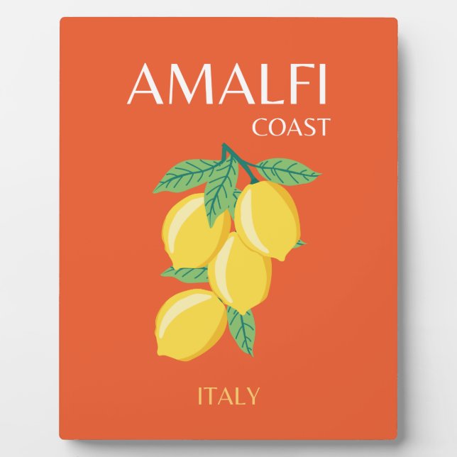 Plaque Photo Côte d'Amalfi, Italie, Art Voyage, Rétro, Orange (Devant)