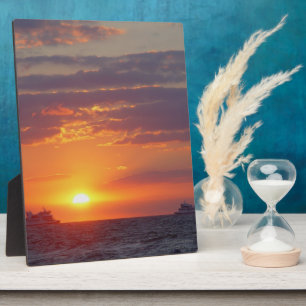 Plaque Photo Coucher de soleil au Cap May Deux navires se crois
