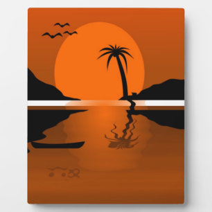 PLAQUE PHOTO COUCHER DE SOLEIL SUR L'EAU