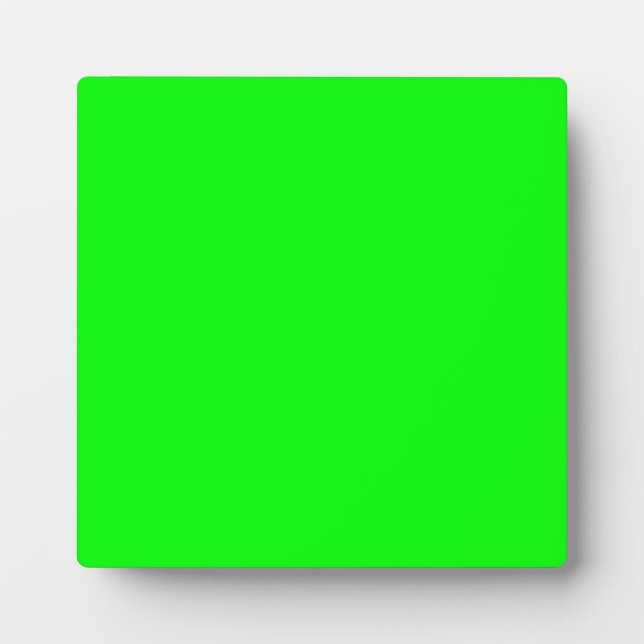 Plaque Photo Couleur Fluo Néon Vert Personnaliser ceci ! (Devant)