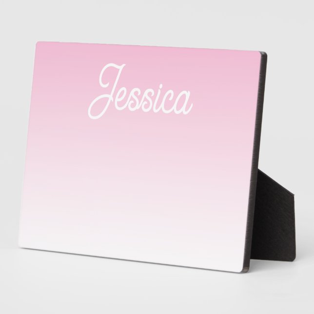Plaque Photo Couleur rose clair ombrée (modifiable) et votre te (Côté)