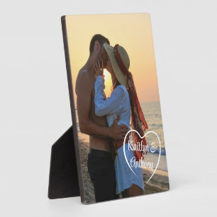 Plaque Photo Couple Love Heart Photo Names