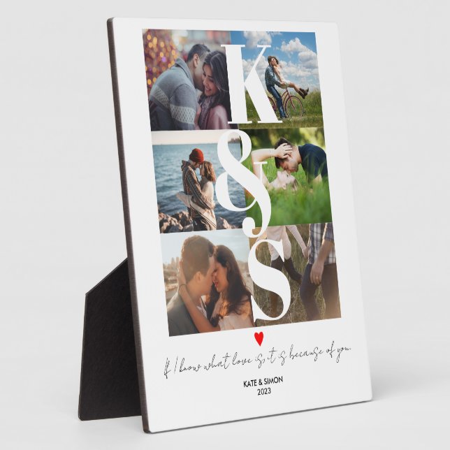 Plaque Photo Couples personnalisés - photo initiale Collage per (Côté)