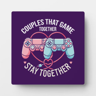 Plaque Photo Couples Qui Jouent Ensemble - Gaming Coupe Amateur