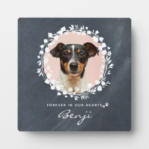 Plaque Photo Couronne de deuil personnalisée pour chien Memento