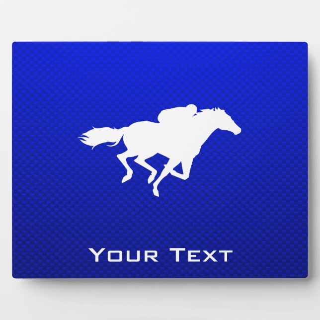Plaque Photo Course de chevaux bleus (Devant)