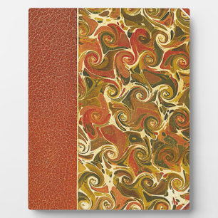 Plaque Photo Couverture de livre antique, motif de tourbillon o