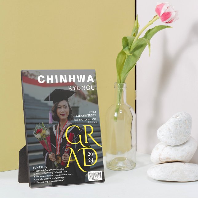 Plaque Photo Couverture du magazine photo Gardiens de diplôme (Magazine Cover Photo Graduation Keepsake Plaque)