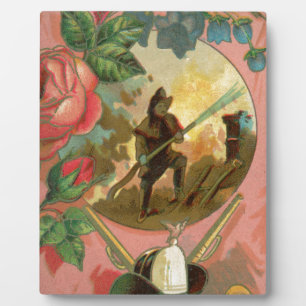 Plaque Photo Couverture vintage des pompiers des années 1880