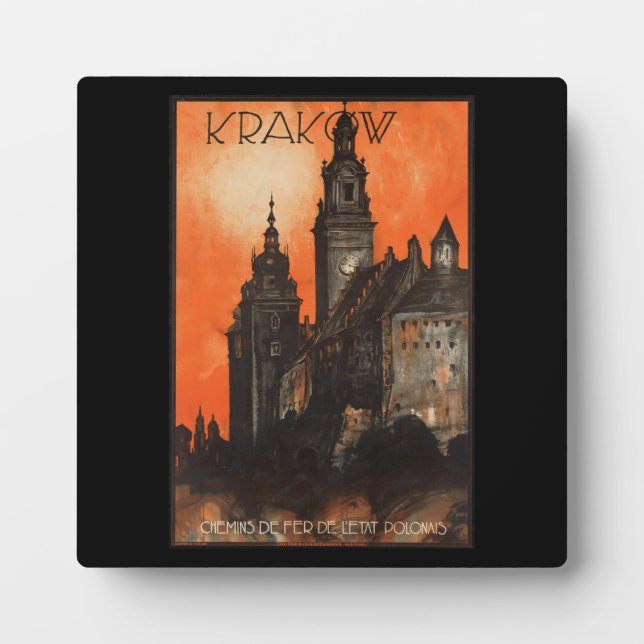 Plaque Photo Cracovie Pologne - Poster de voyage polonais Vinta (Devant)