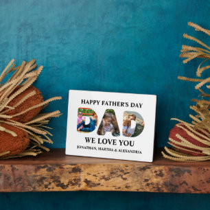 Plaque Photo Create your own 3 photo collage Happy Fathers day