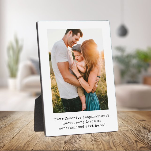 Plaque Photo Create Your Own Personalized Photo and Quote (Créateur téléchargé)