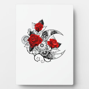 Plaque Photo Croissant mécanique avec roses rouges