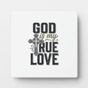 Plaque Photo Croix chrétienne Dieu est mon véritable amour Vect