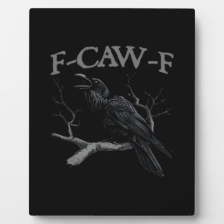 Plaque Photo Crow, F-Caw-F Funny Bird Classic Vintage Style
