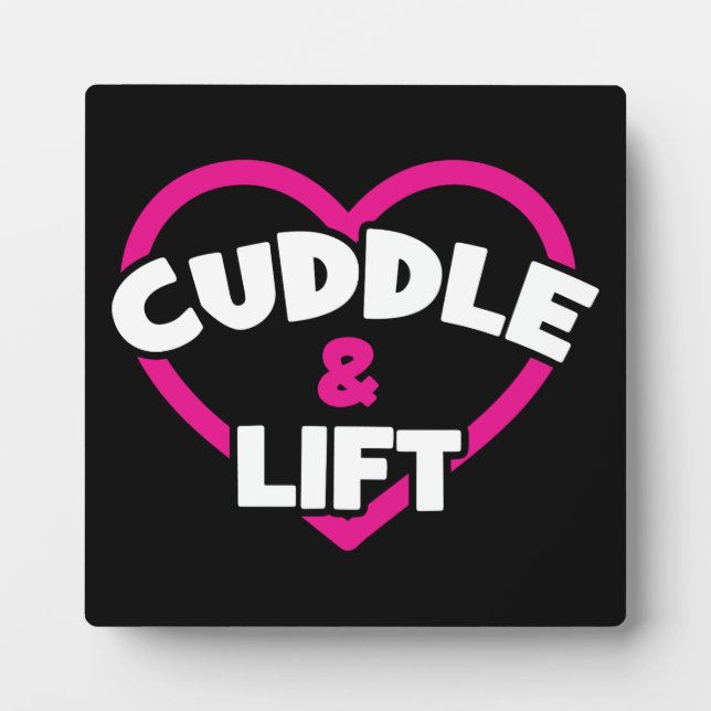Plaque Photo Cuddle and Lift - Funny Novelty Weight Lifting Gym (Devant)