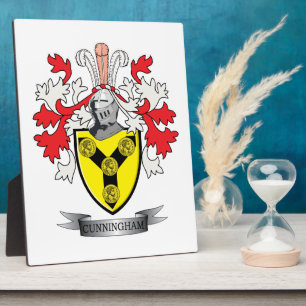 Plaque Photo Cunningham Family Crest Coat of Arms