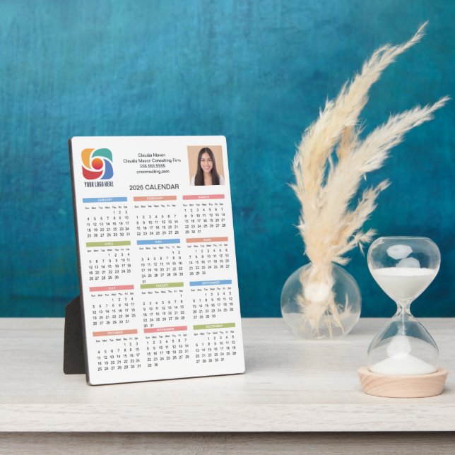 Plaque Photo Custom Business Logo 2026 Calendar Marketing (Côté)