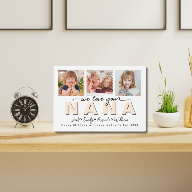 Plaque Photo Custom Elegant Nous vous aimons Nana Photo collage (Créateur téléchargé)