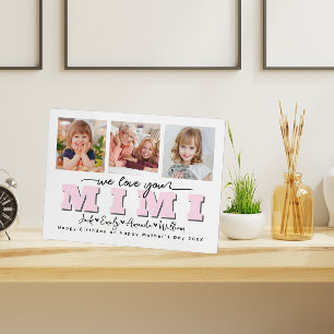 Plaque Photo Custom Elegant We love you Mimi Photo collage