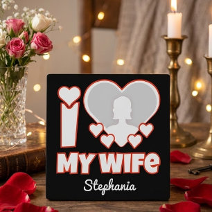 Plaque Photo Custom J'aime ma femme – Ajouter nom et photo