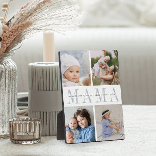 Plaque Photo Custom Mama Fête des Mères Enfants 4 Photo Collage
