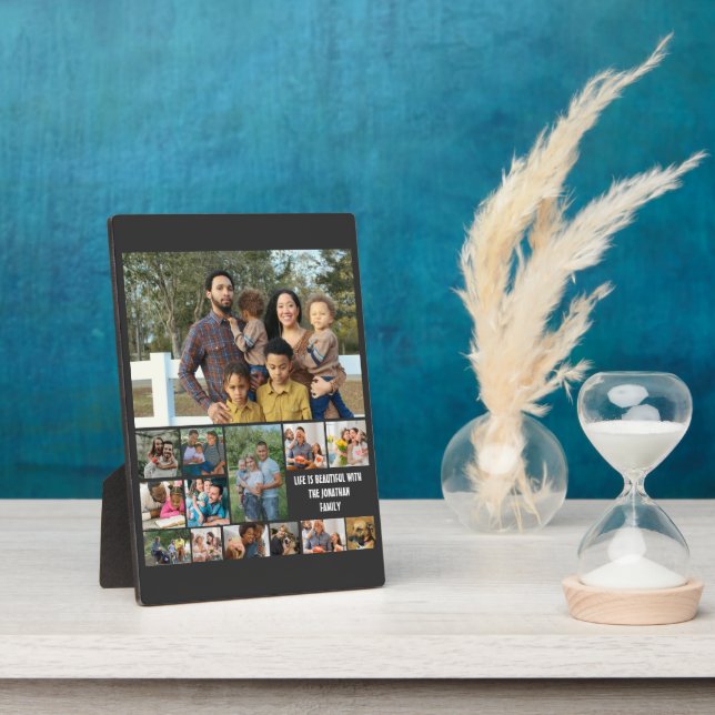 Plaque Photo Custom Modern Family 14 Photo Collage Modèle (Côté)