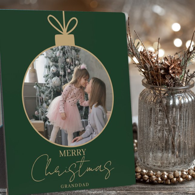 Plaque Photo custom photo collage Merry Christmas bauble (Créateur téléchargé)