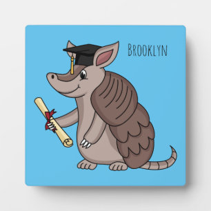 Plaque Photo Cute armadillo avec dessin animé de la casquette d
