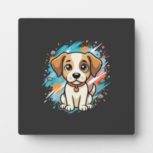Plaque Photo Cute Dog Paint Splash Vector Art_1