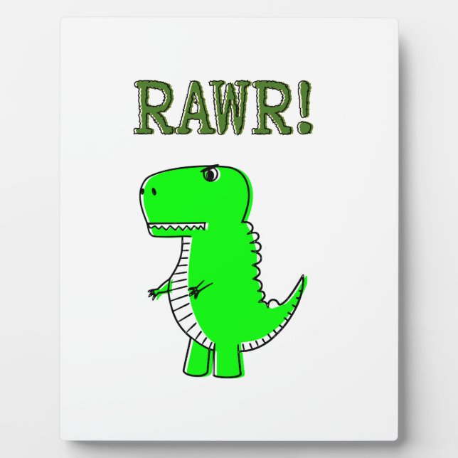 Plaque Photo Cute et en colère Rex RAWR (Devant)