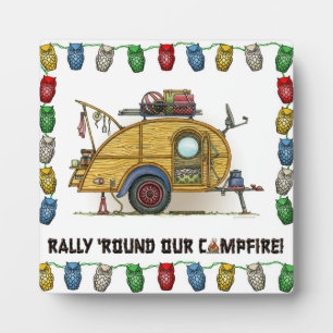 Plaque Photo Cute RV Teardrop Camper Vintage Travel Trailer