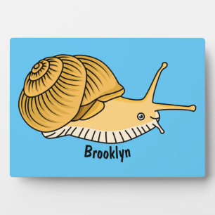 Plaque Photo Cute yellow snail cartoon