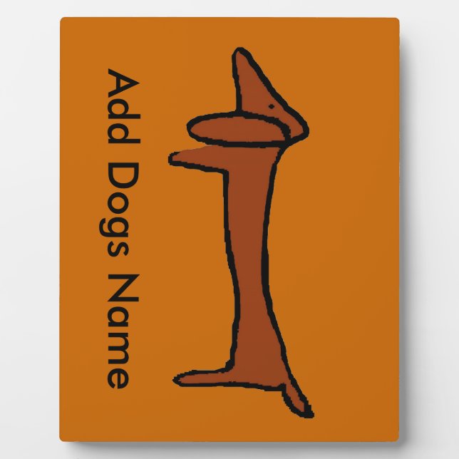 Plaque Photo Dachshund, ajouter un nom (Devant)