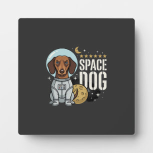 Plaque Photo Dachshund Chien Spatial Astronaute Vecteur