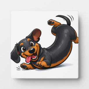 Plaque Photo Dachshund chiot joueur 
