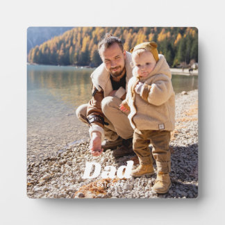Plaque Photo Dad Established Bold White Typography Photo Block