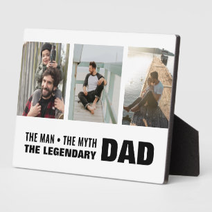 Plaque Photo DAD Man Myth Legend Minimal Simple 3 Photo Collage