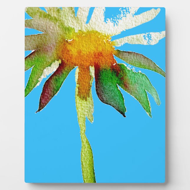 Plaque Photo Daisy Blue Fleur d'Art Moderne (Devant)