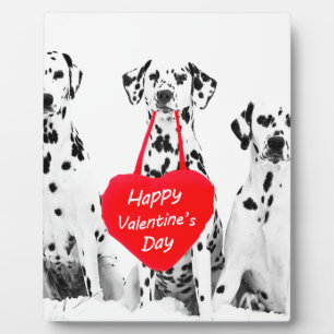 Plaque Photo Dalmatiens Heureuse Sainte-Valentin de coeur de ch