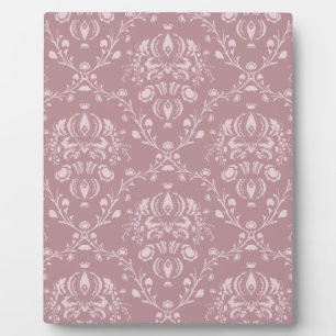 Plaque Photo Damas violet et blanc