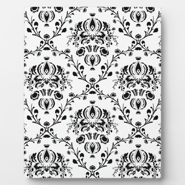 Plaque Photo Damask blanc et noir (Devant)