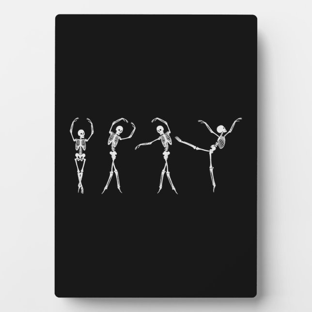 Plaque Photo Dancing Gymnastique Squelette Halloween (Devant)