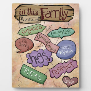 Plaque Photo Dans Cette Famille...Citation Inspirationnelle Art