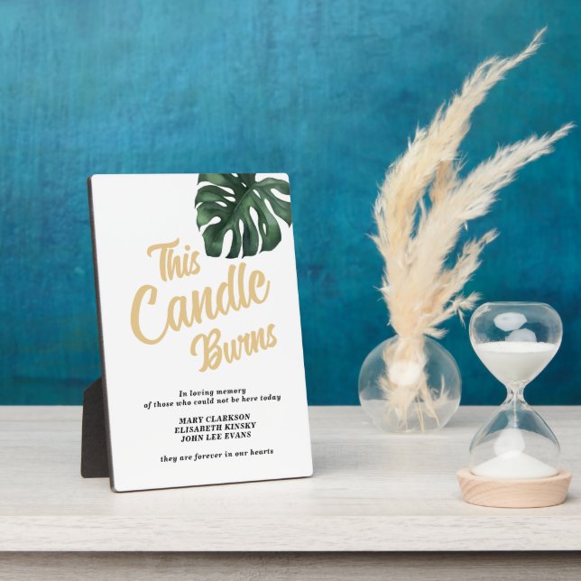 Plaque Photo Dans la mémoire aimante Panneau mariage feuille Pl (Côté)