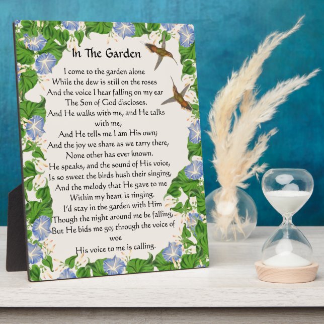 Plaque Photo Dans Le Jardin Hymn Fleurs Floral Hummingbirds (Côté)