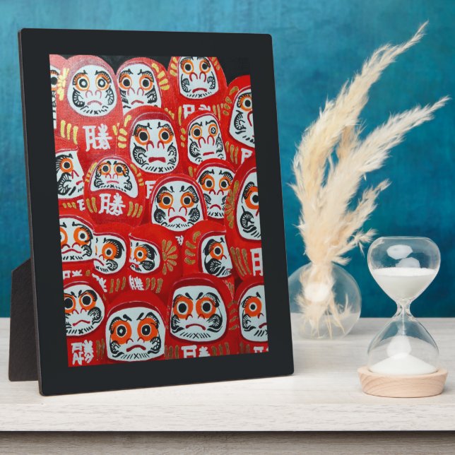 Plaque Photo Daruma Dolls Painting by Alfred Fox (Côté)
